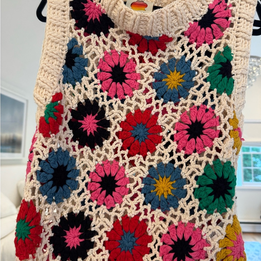 FARM Rio Multicolor Crochet Sweater - Picture 2 of 3